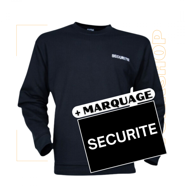 Sweat Noir NEW SUPREME + Broderie
