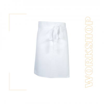 Tablier demi chef blanc - 55cm