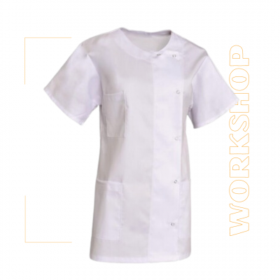 Tunique médicale blanche pour femme NOEMIE
