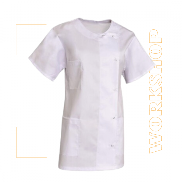 Tunique médicale blanche pour femme NOEMIE