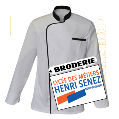 Veste MIKA ML Blanc / Noir + Broderie