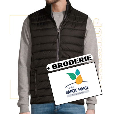 Wave Men BODYWARMER Noir + Broderie