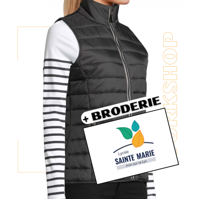 Wave Womer BODYWARMER Noir + Broderie