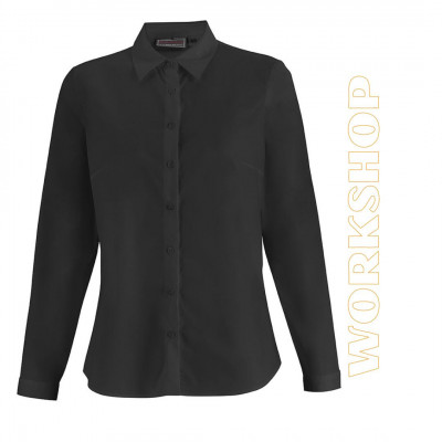 Chemisier femme manches longues noir - CHENIN