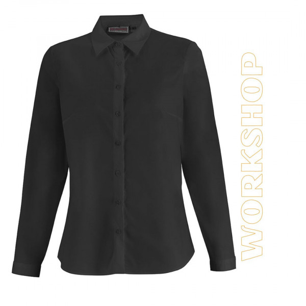 Chemisier femme manches longues noir - CHENIN