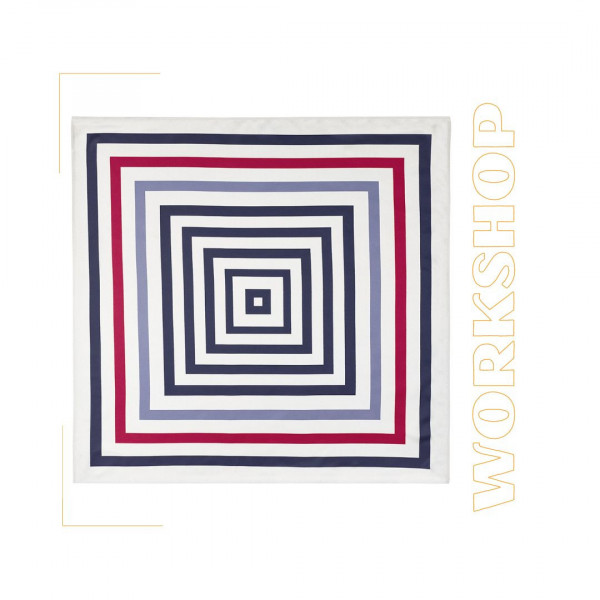 Foulard ALMA Marine rayé rouge
