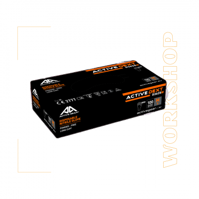 Gants jetables en Nitrile noir à Manchette Longue - Active Gear