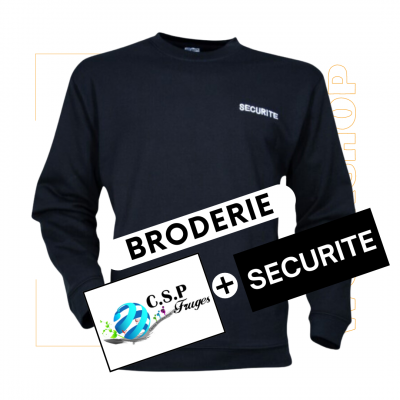 NEW SUPREME Sweat Noir + Broderie x2
