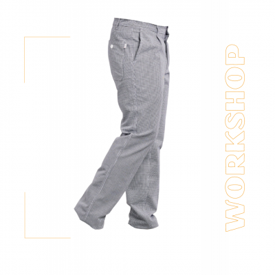 Pantalon de cuisine pied de poule mixte