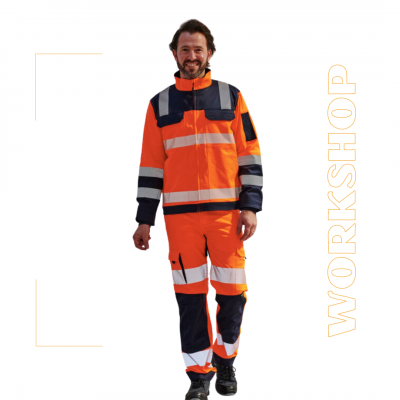 Pantalon haute visibilité Marine/Orange - PBV