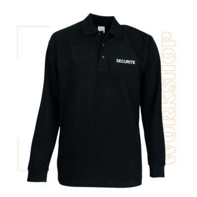 Polo noir Prime LSL - Manches longues