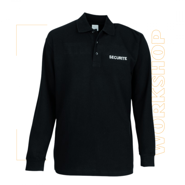 Polo noir Prime LSL - Manches longues