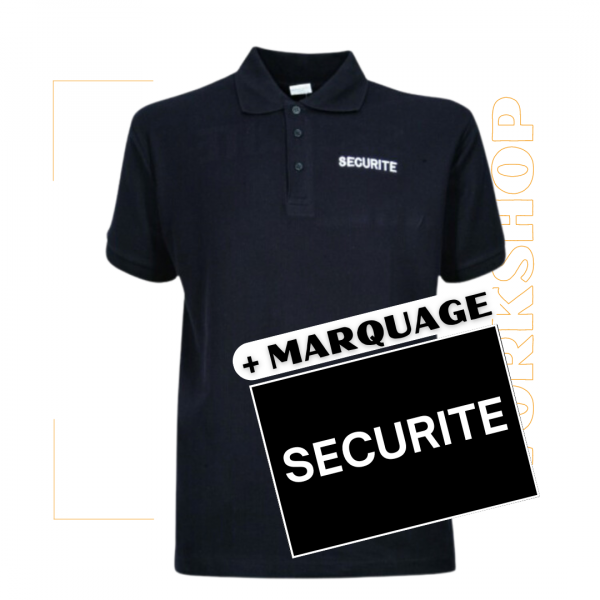 Polo Noir PRIME Men Manches courtes + Broderie