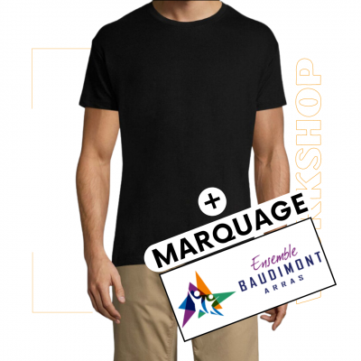REGENT - Teeshirt Noir Profond + Marquage Dos
