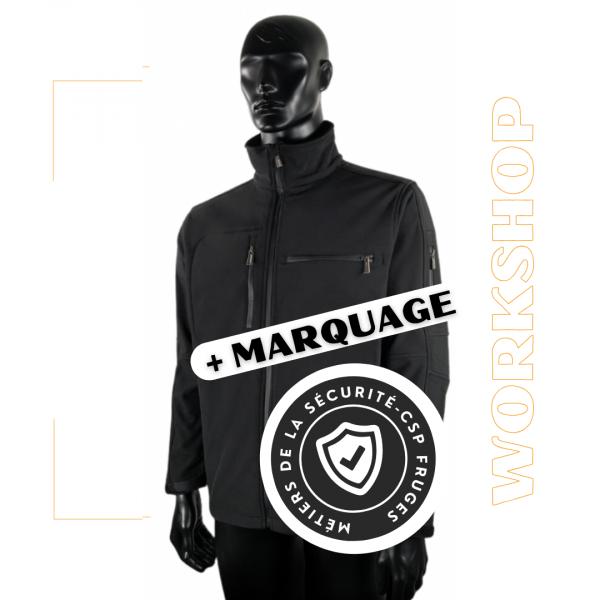 SOFTSHELL Sécurité Noir - SFT143158 + Marquage